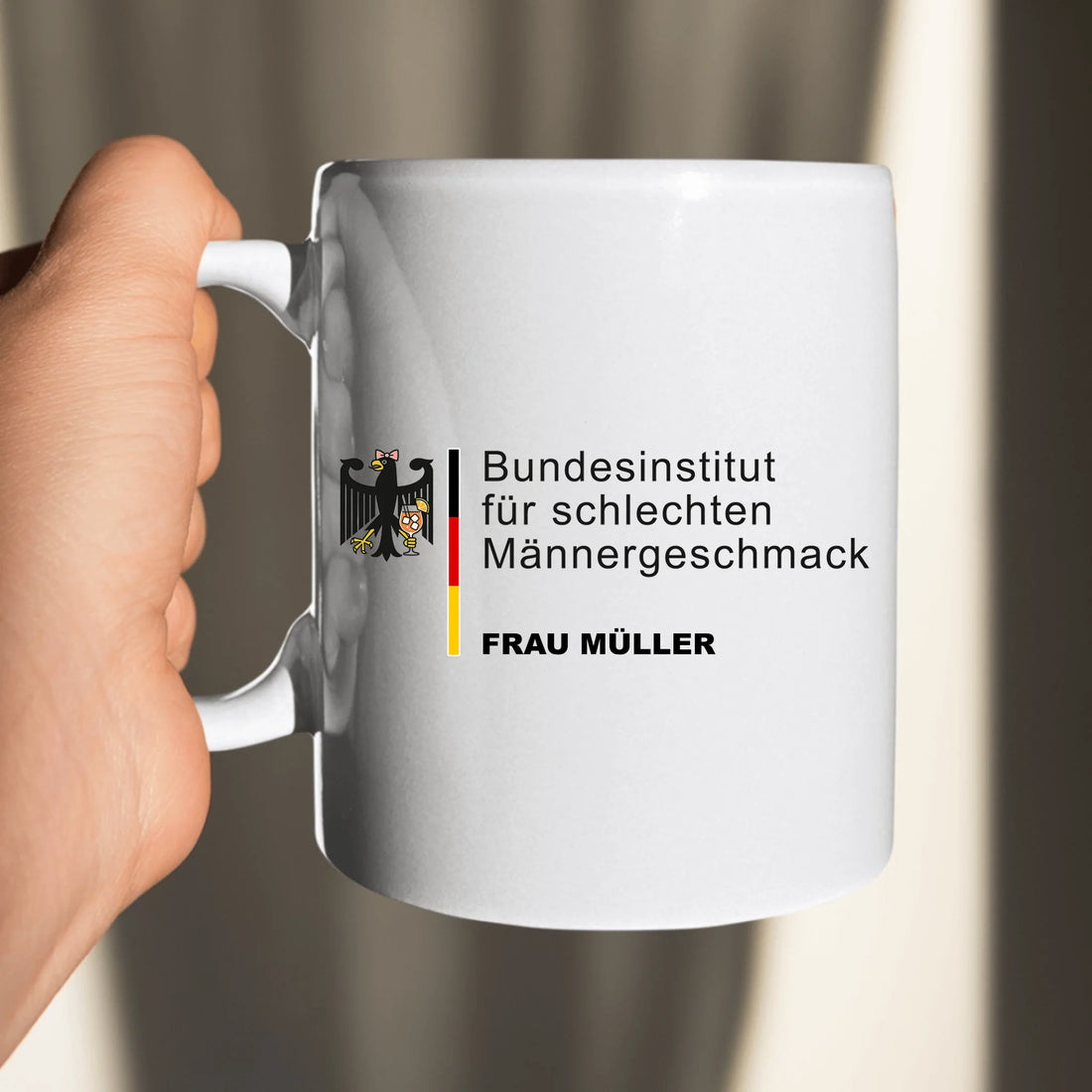 Bundesinstitut für schlechten Männergeschmack Geschenk Tasse - Name personalisiert
