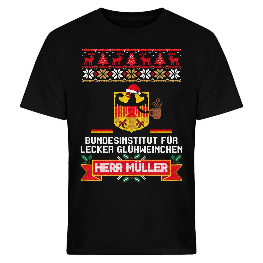 Bundesinstitut für lecker Glühweinchen - personalisierbar mit Name - T-Shirt, Hoodie, Sweatshirt - Ugly Sweater