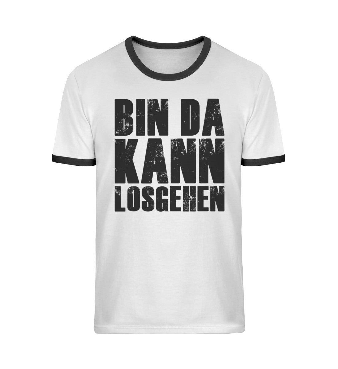 Bin da kann los gehen - Unisex Organic Ringer T-Shirt