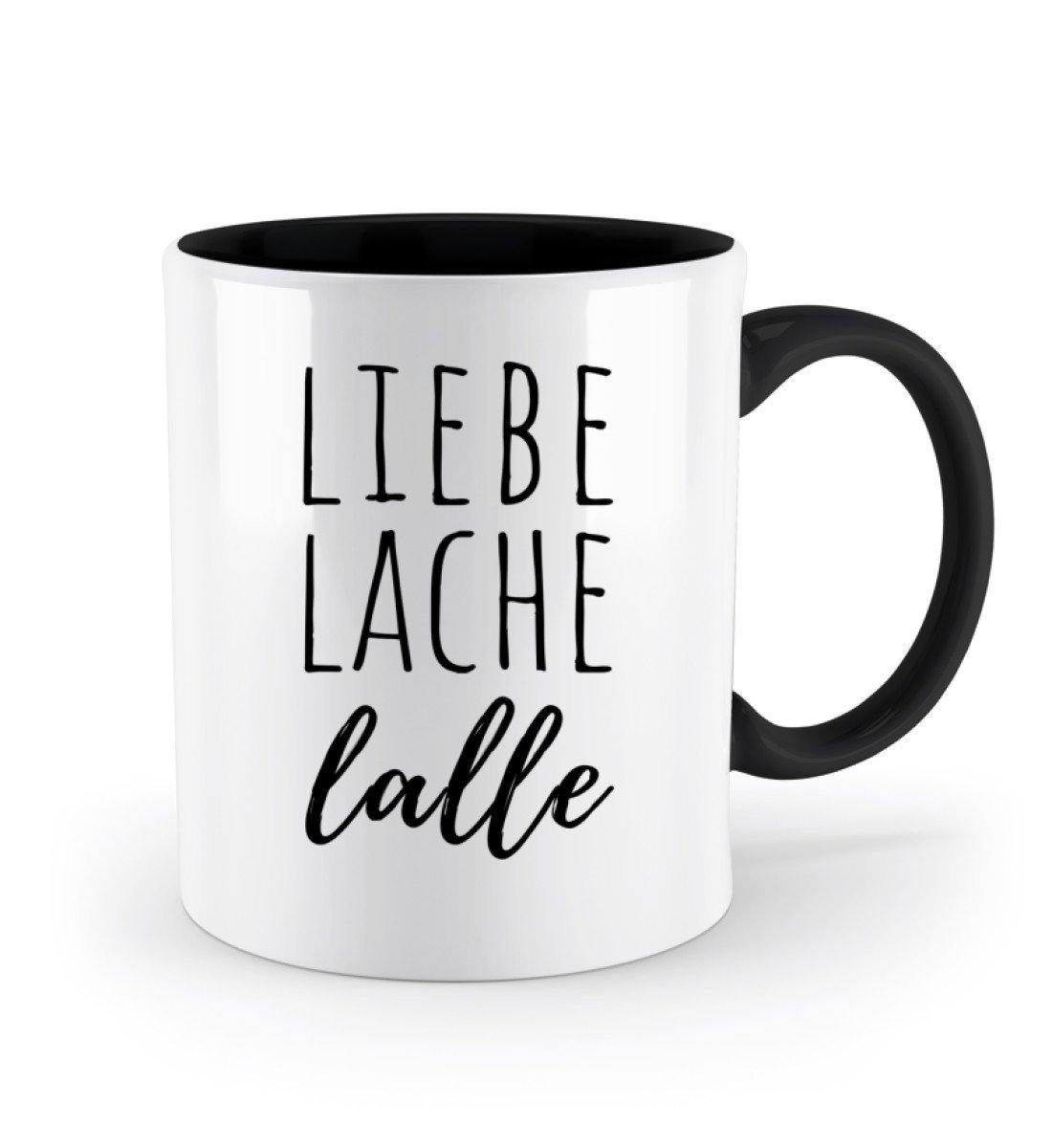 Liebe Lache Lalle - Words on Shirts - Zweifarbige Tasse
