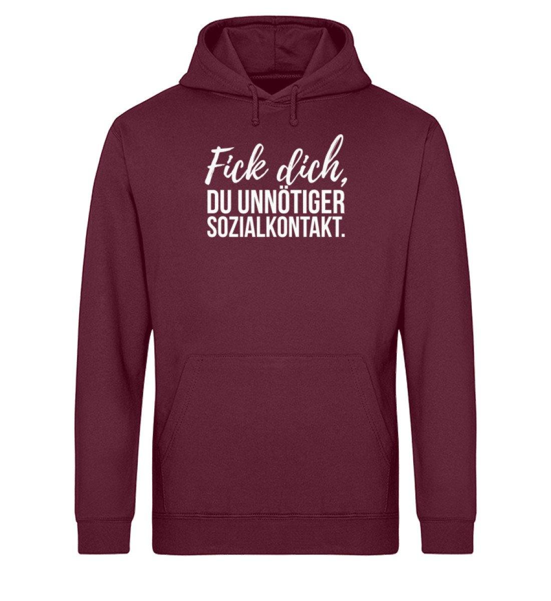 F!ck dich, du unnötiger Sozialkontakt - Unisex Organic Hoodie