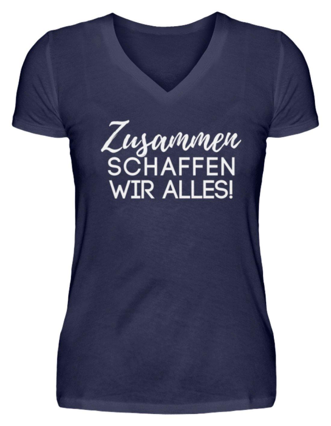 Zusammen schaffen wir alles - V-Neck Damenshirt