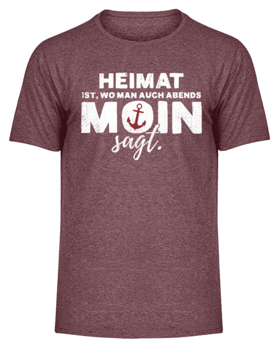 Abends Moin sagt - Norddeutsch - Herren Melange Shirt