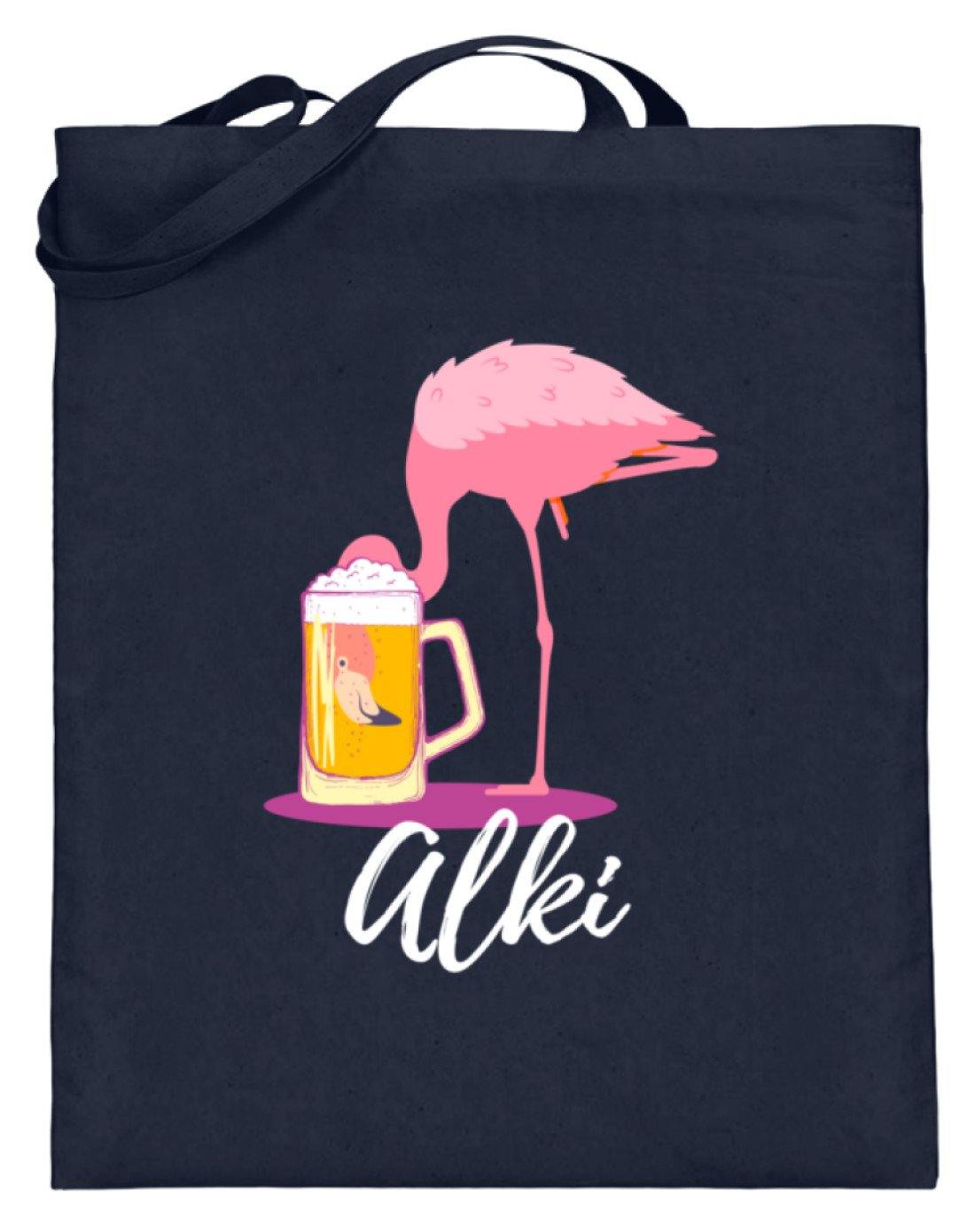 Flamingo Alki - Words on Shirt - Jutebeutel (mit langen Henkeln)