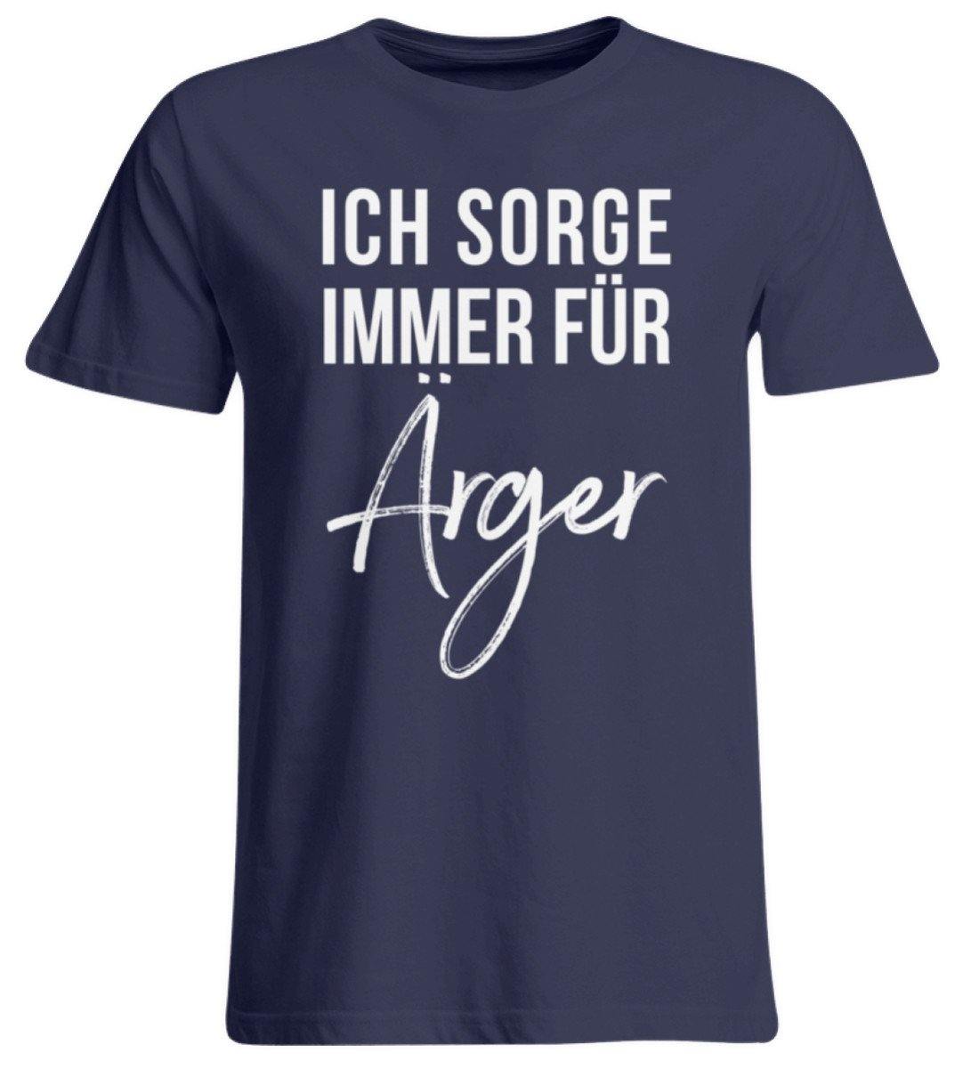 Ich sorge immer für Ärger - Words on Shirt - Übergrößenshirt