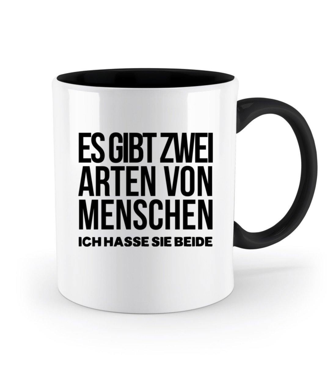 Zwei Arten von Menschen Hasse beide - Zweifarbige Tasse