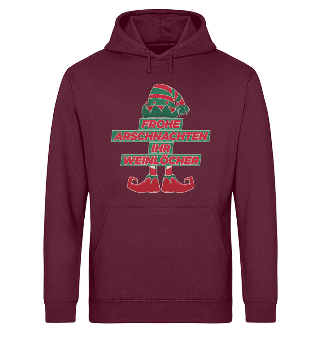 Frohe Arschnachten - Weinlöcher Elf - Unisex Organic Hoodie