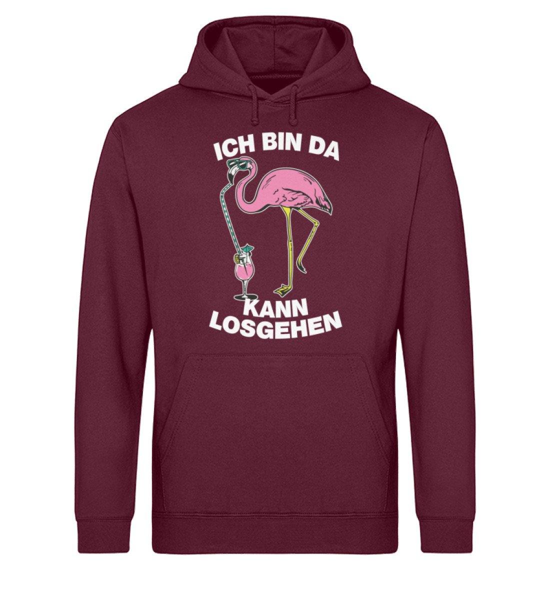 Ich bin da, kann losgehen - Flamingo - Unisex Organic Hoodie