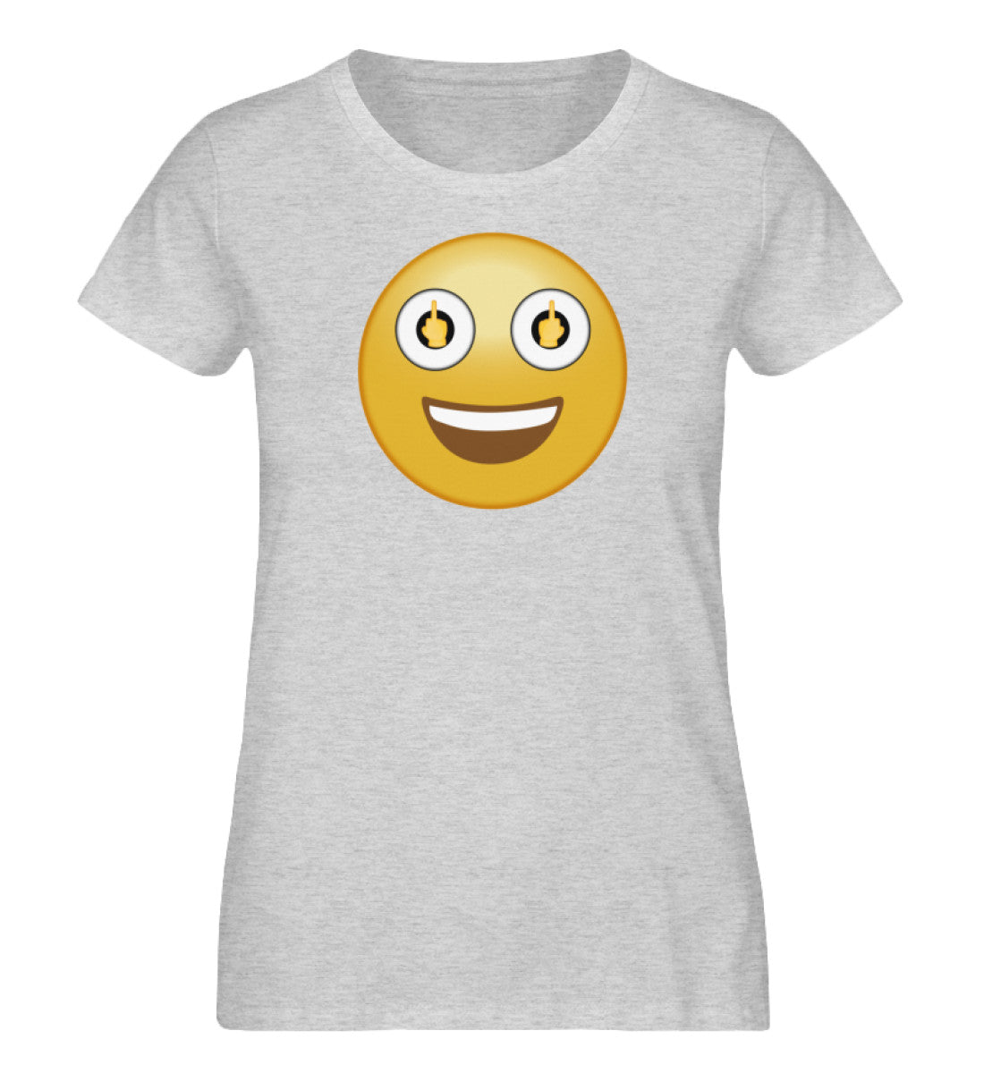 Smiley - Mittelfinger - 1 - Damen Organic Melange Shirt