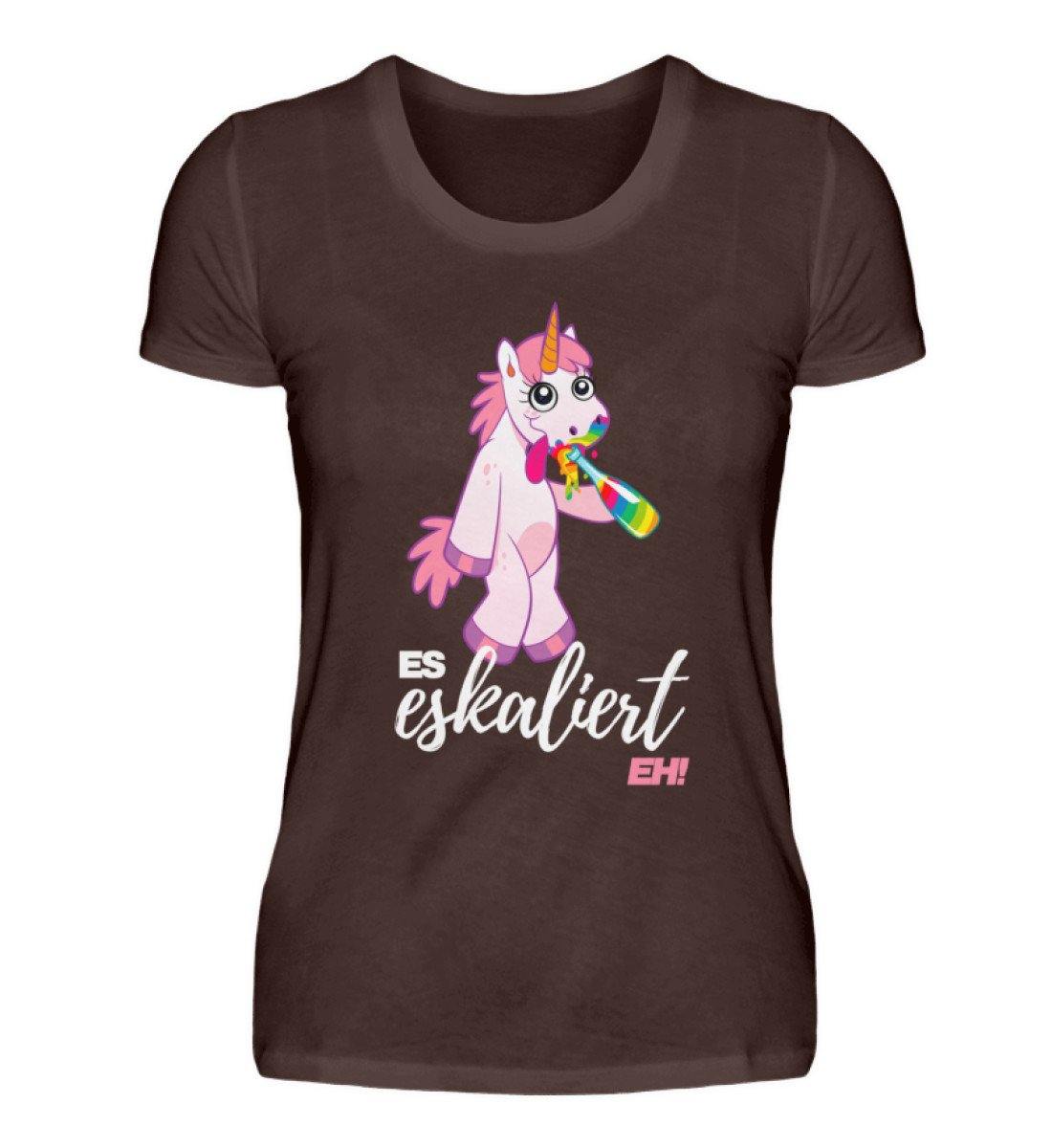Einhorn - Es eskaliert eh. - Damen Premiumshirt