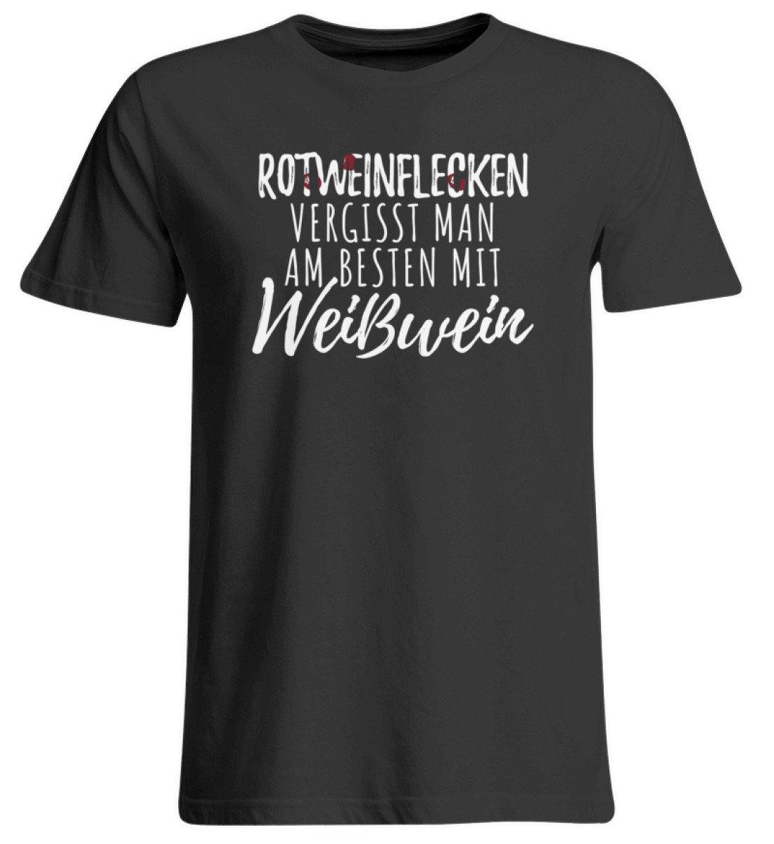 Rotweinflecken vergisst man mit Weißwein - Übergrößenshirt