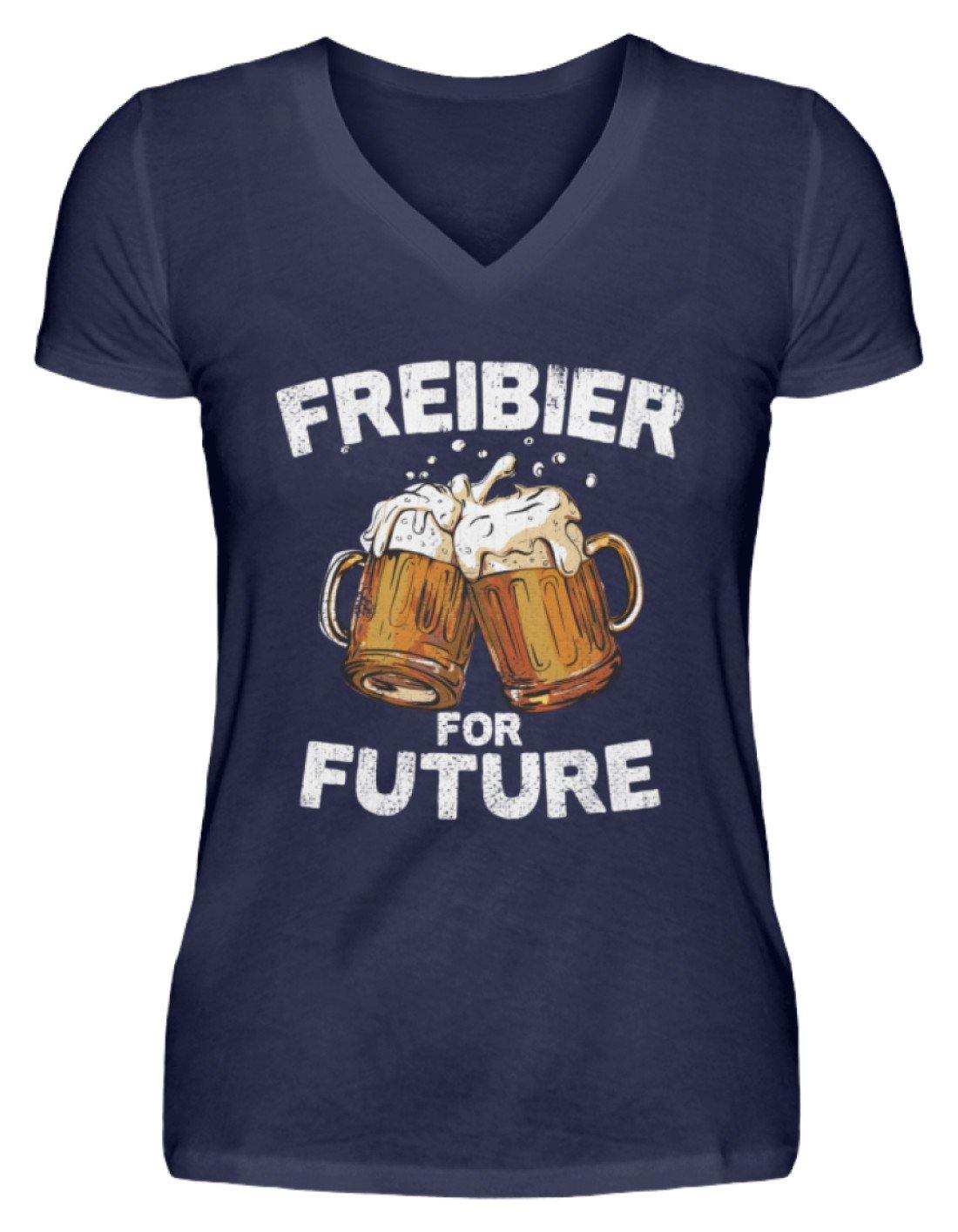 Freibier for Future - Words on Shirts - V-Neck Damenshirt