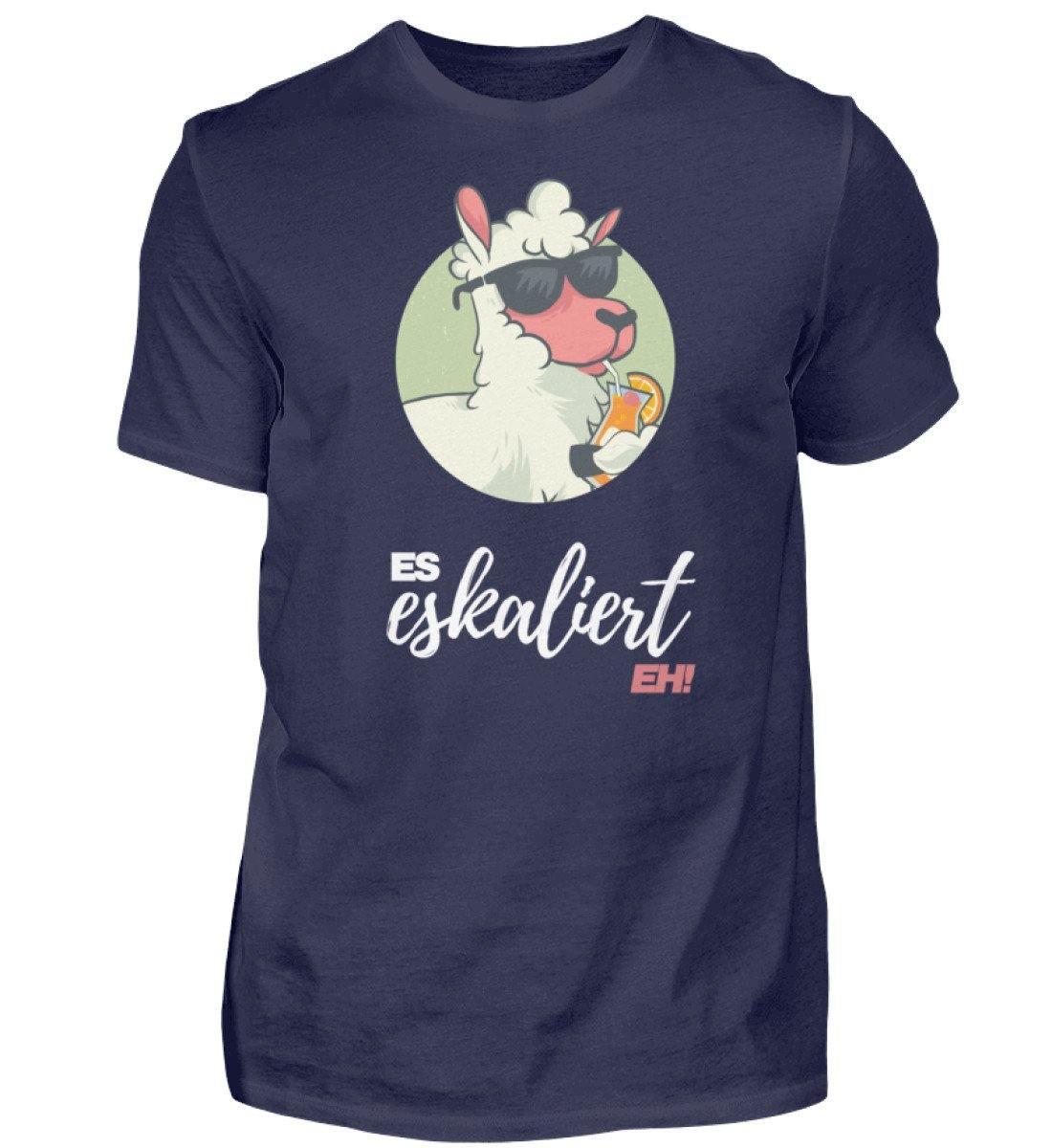 Es eskaliert eh - Lama - Words on Shirts - Herren Shirt