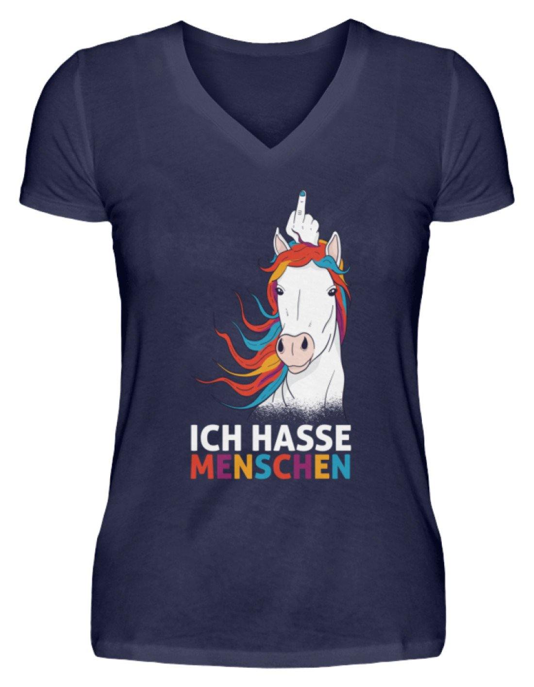 Ich hasse Menschen - Words on Shirts - V-Neck Damenshirt