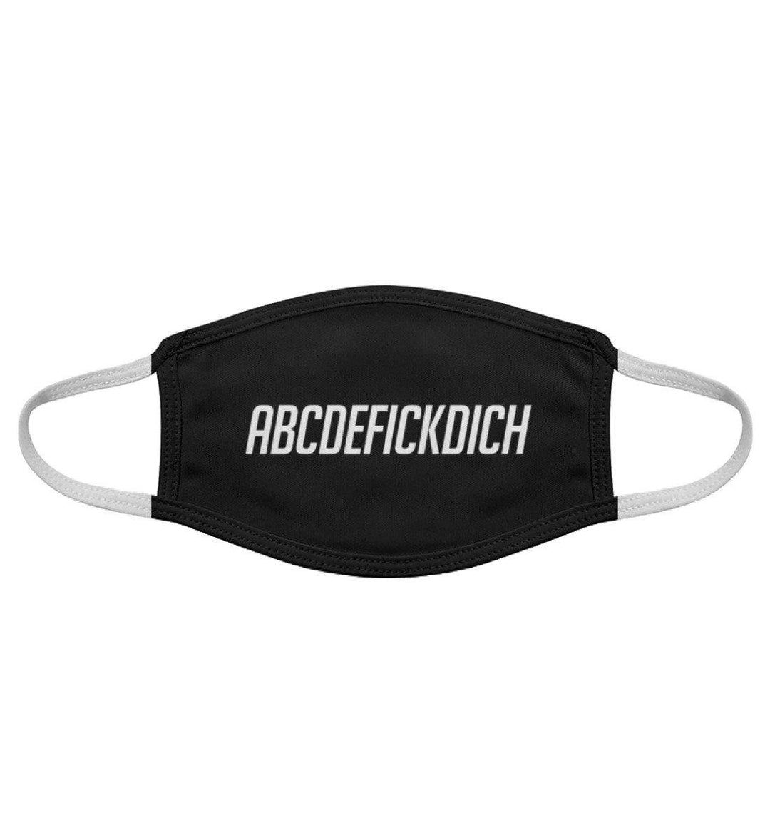 ABCDEFICKDICH - Maske - Gesichtsmaske - Words on Shirts Sag es mit dem Mittelfinger Shirts Hoodies Sweatshirt Taschen Gymsack Spruch Sprüche Statement