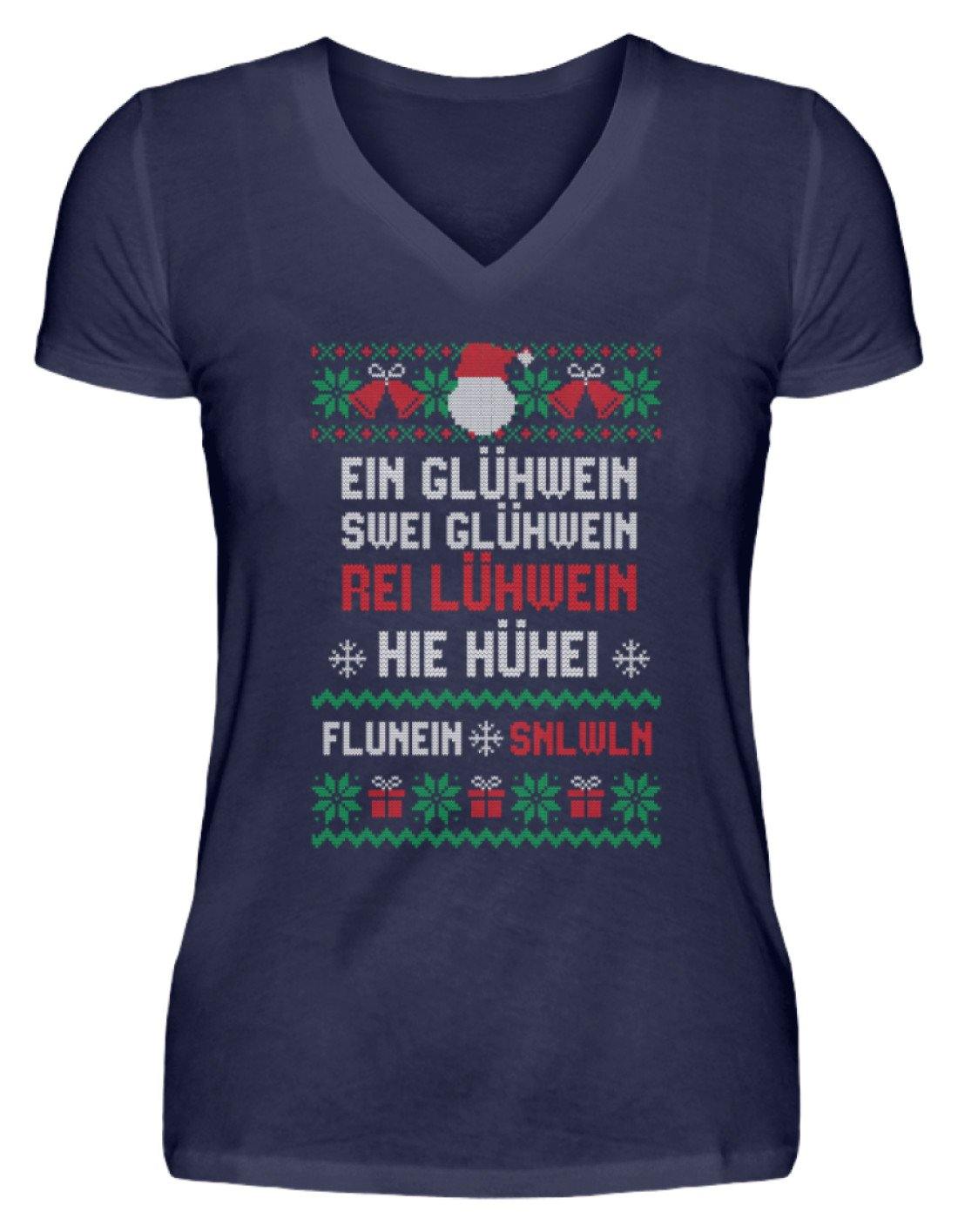 1 2 3 4 5 6 Glühwein - Words on Shirts - V-Neck Damenshirt