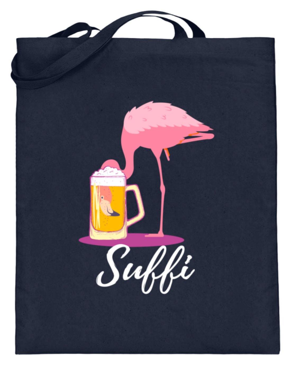 Flamingo Suffi - Words on Shirt - Jutebeutel (mit langen Henkeln)