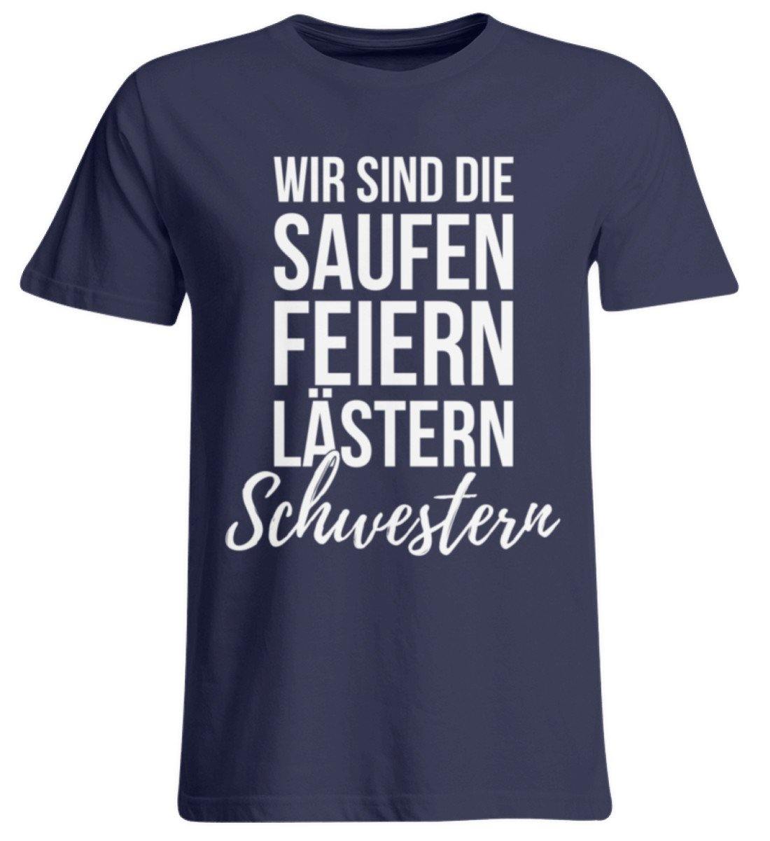 Saufen Feiern Lästern Schwestern - Übergrößenshirt