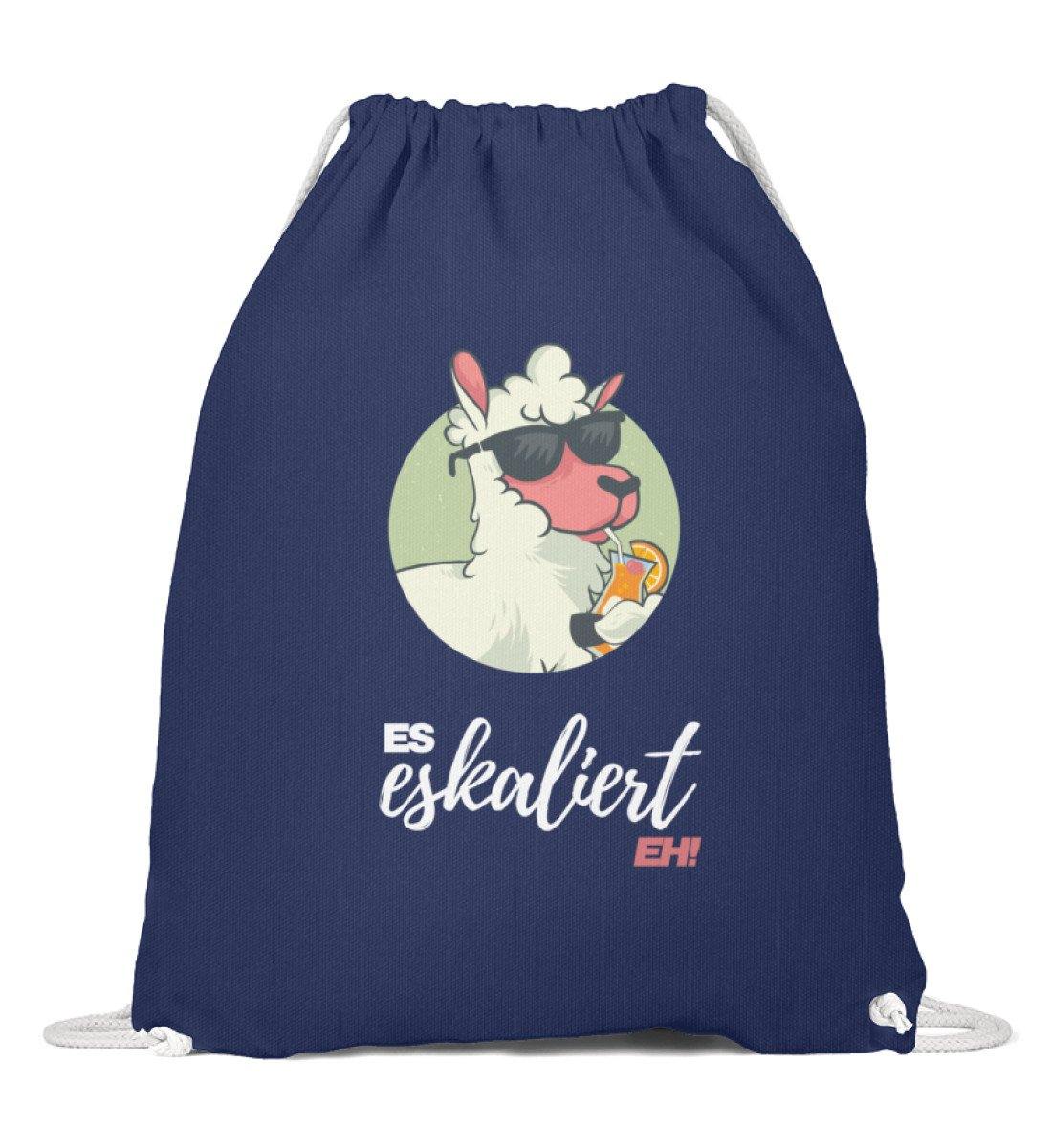 Es eskaliert eh - Lama - Words on Shirts - Baumwoll Gymsac