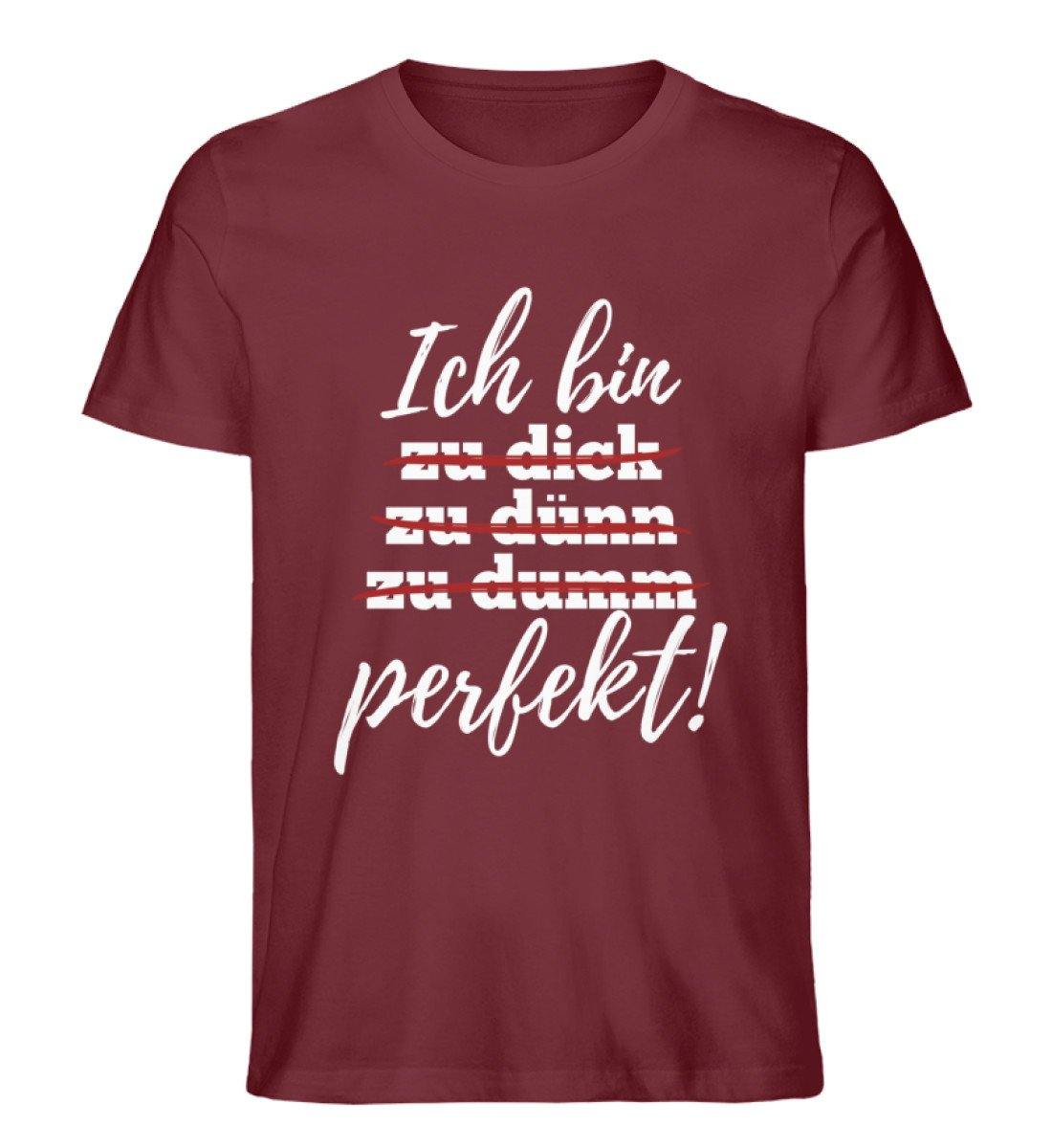 Ich bin perfekt - Words on Shirts - Herren Premium Organic Shirt