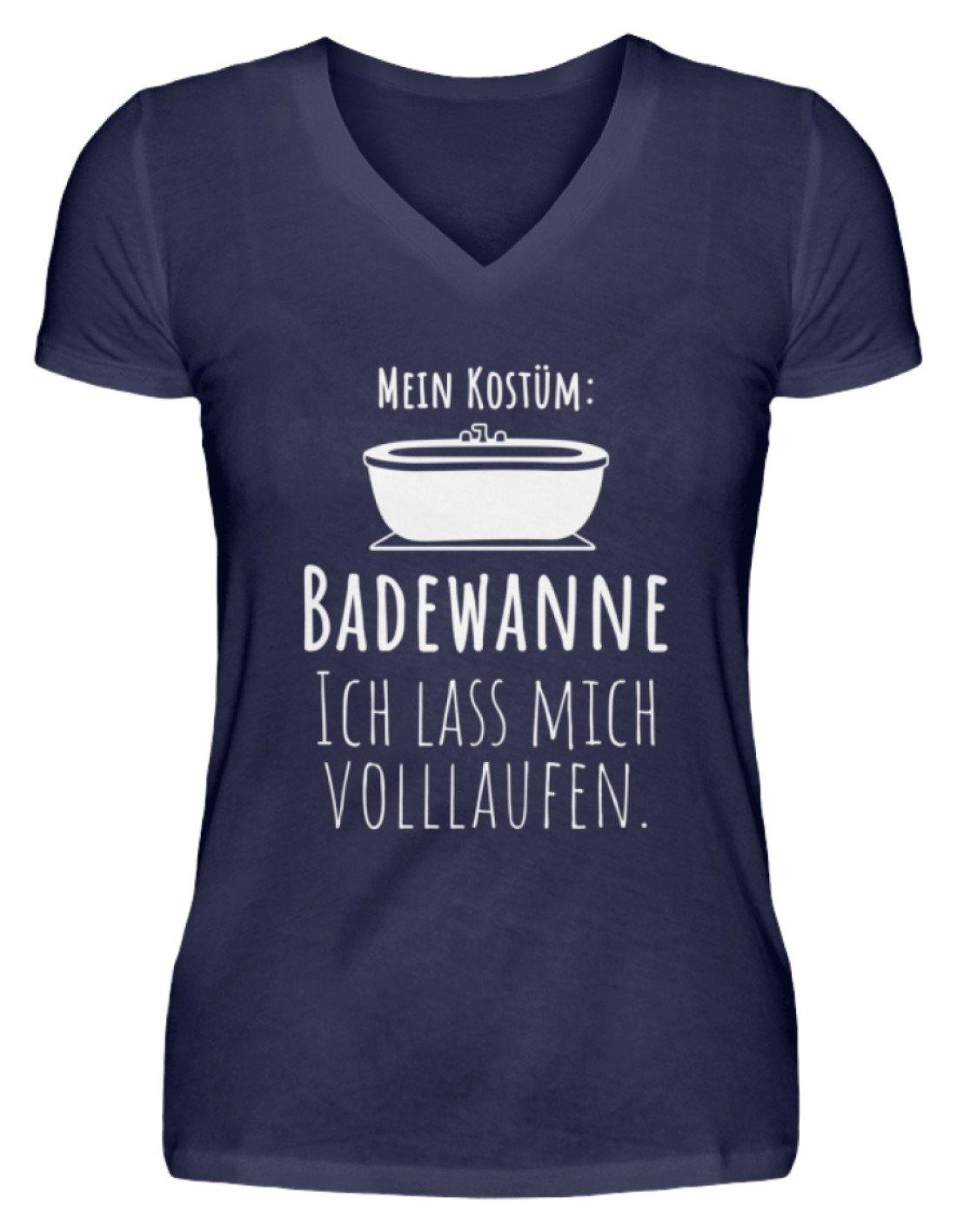 Kostüm Badewanne - Words on Shirts - V-Neck Damenshirt - Karneval, Fasching & Fastnacht