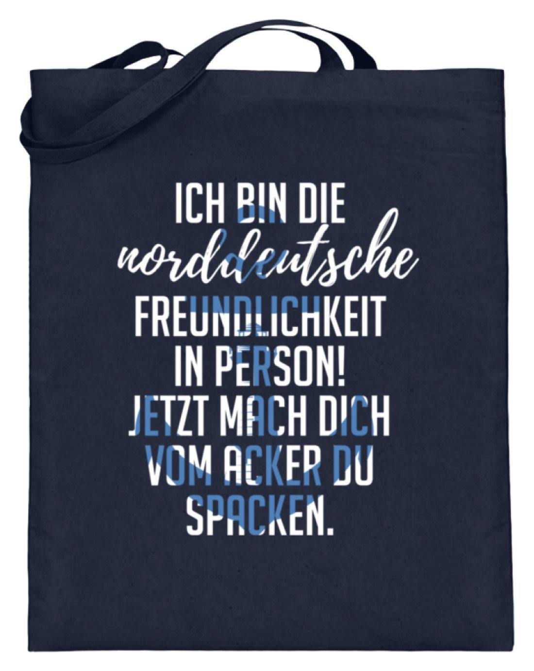 Norddeutsche Freundlichkeit - Jutebeutel (mit langen Henkeln)