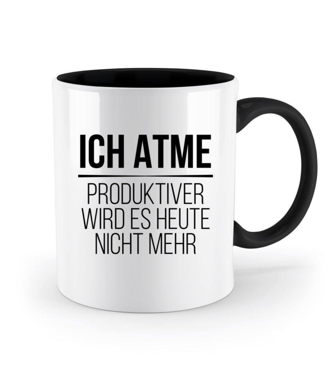 Ich atme produktiver wird es nicht - Zweifarbige Tasse