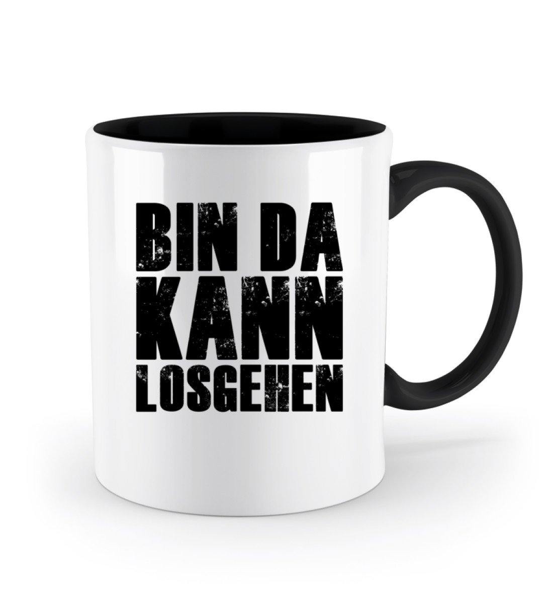 Bin da kann los gehen - Zweifarbige Tasse