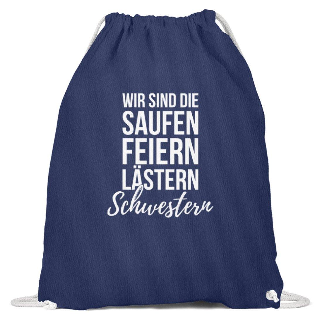Saufen Feiern Lästern Schwestern - Baumwoll Gymsac
