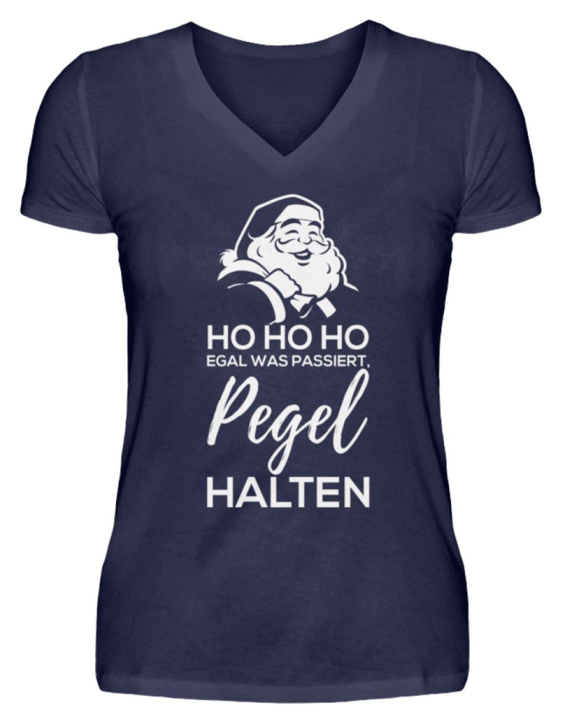 Santa Pegel halten - Words on Shirt - V-Neck Damenshirt
