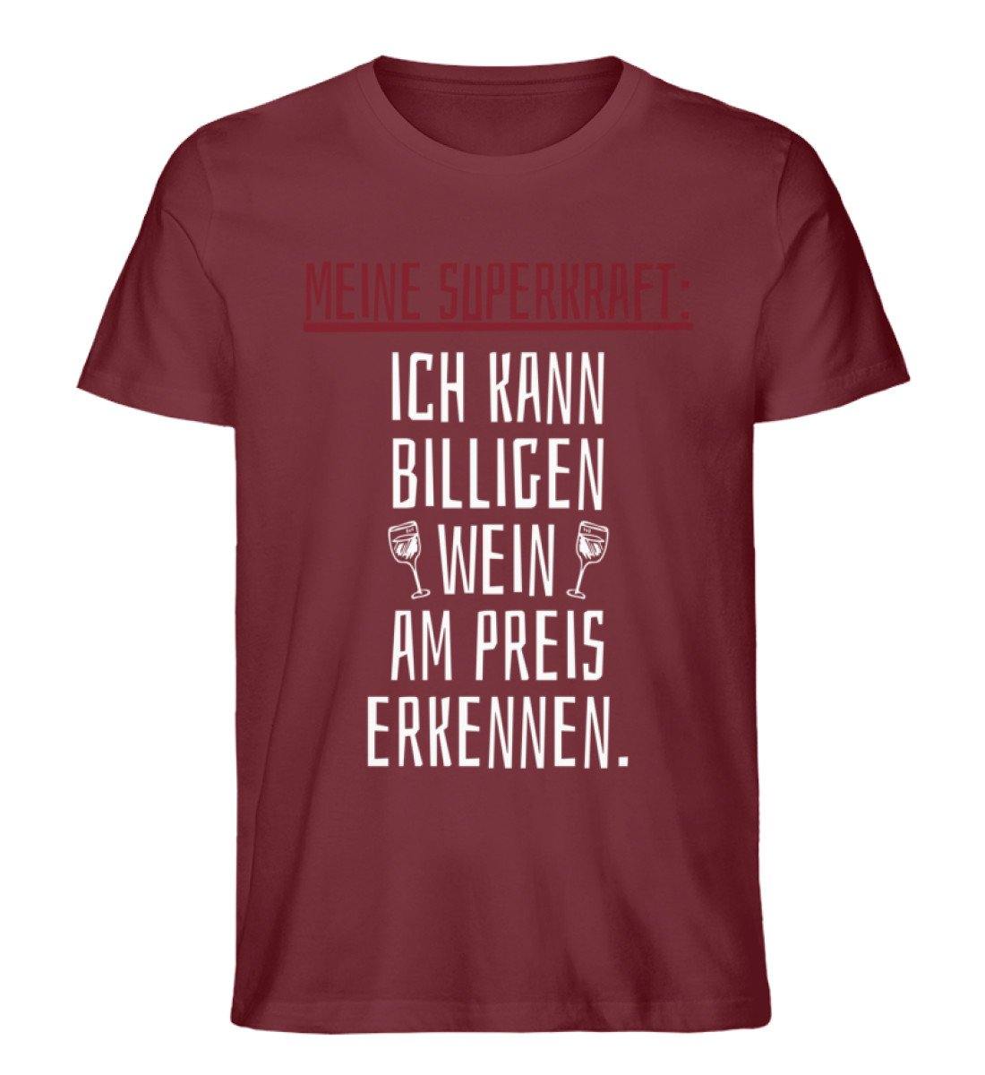 Superkraft billiger Wein Preis erkennen - Herren Premium Organic Shirt