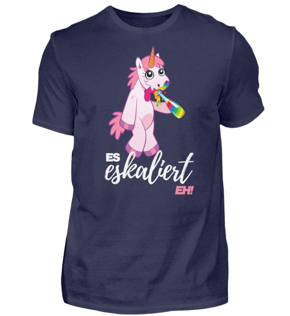 Einhorn - Es eskaliert eh. - Herren Shirt
