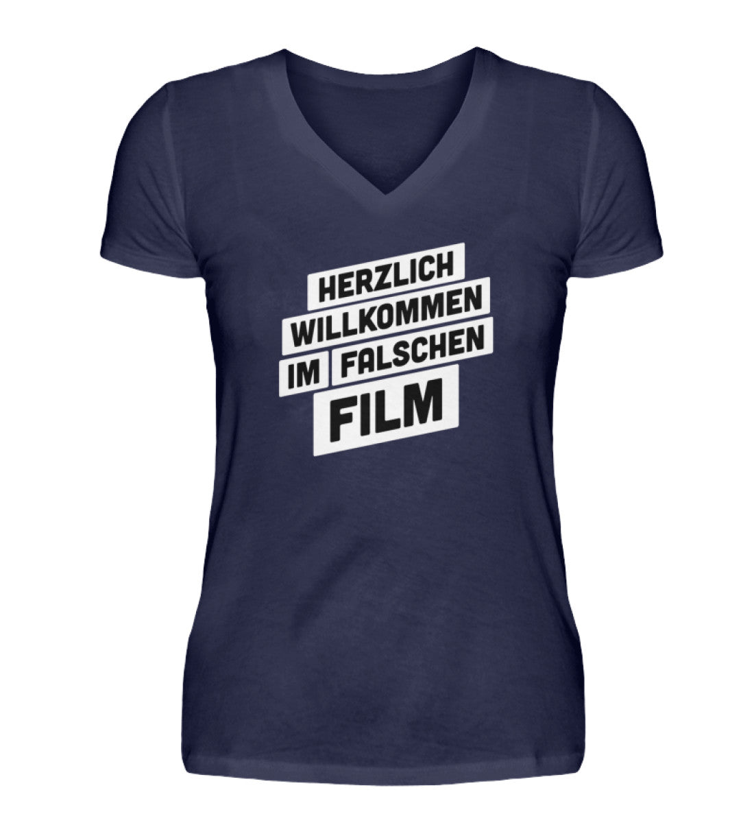 Herzlich willkommen im falschen Film - V-Neck Damenshirt