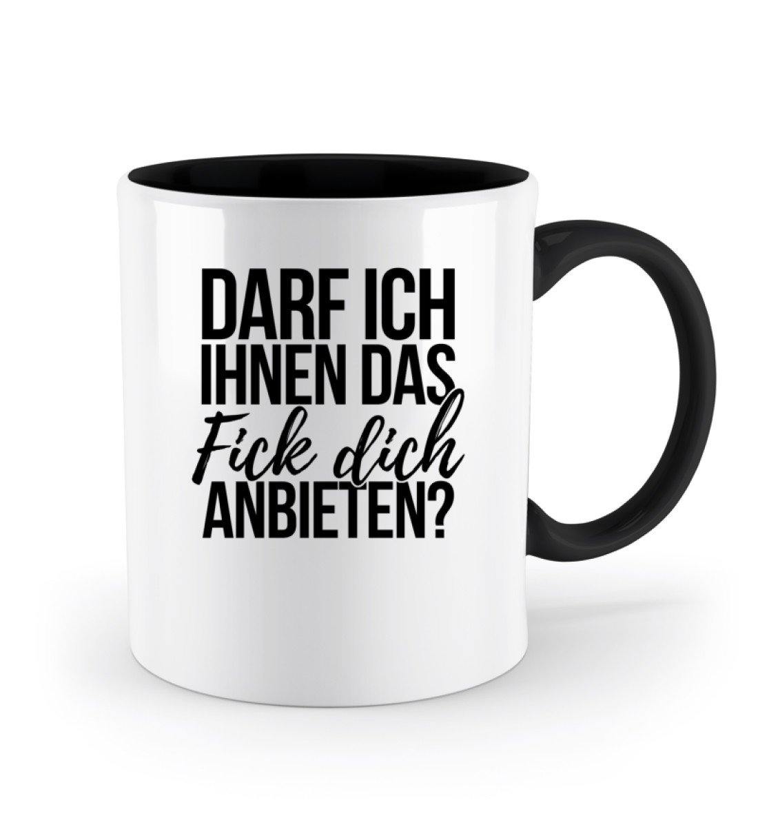 Darf ich ihnen das Fick dich anbieten? - Zweifarbige Tasse
