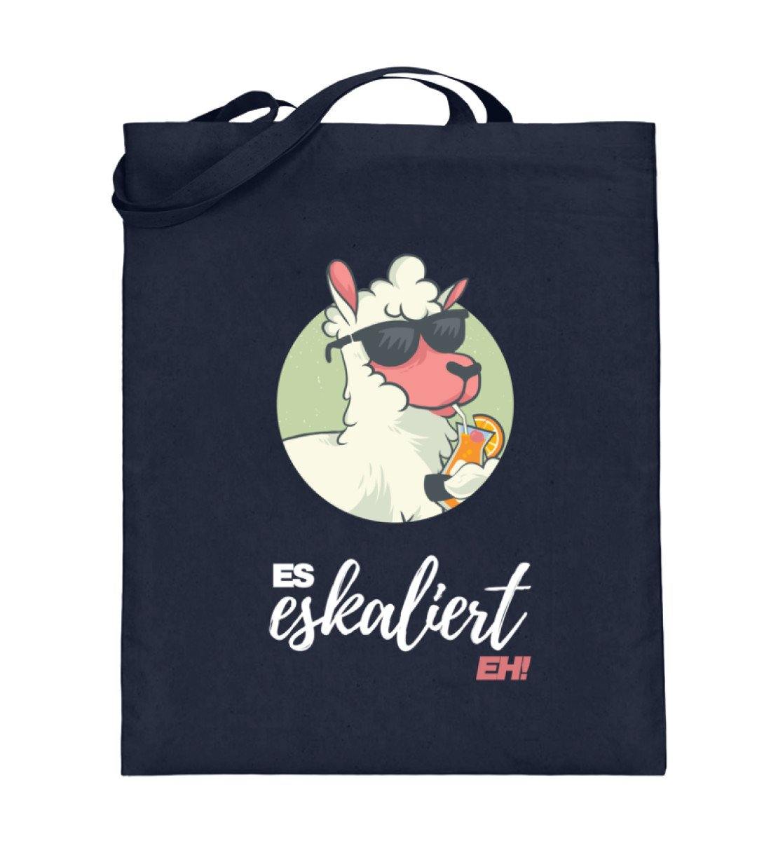 Es eskaliert eh - Lama - Words on Shirts - Jutebeutel (mit langen Henkeln)