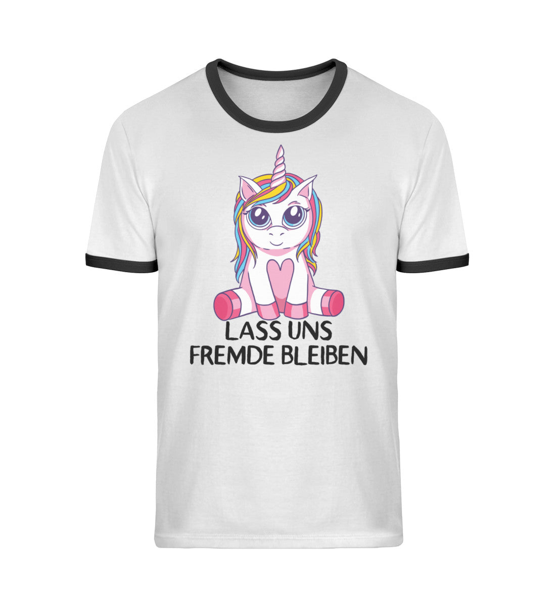 Lass uns fremde bleiben - Einhorn - TF - Unisex Organic Ringer T-Shirt