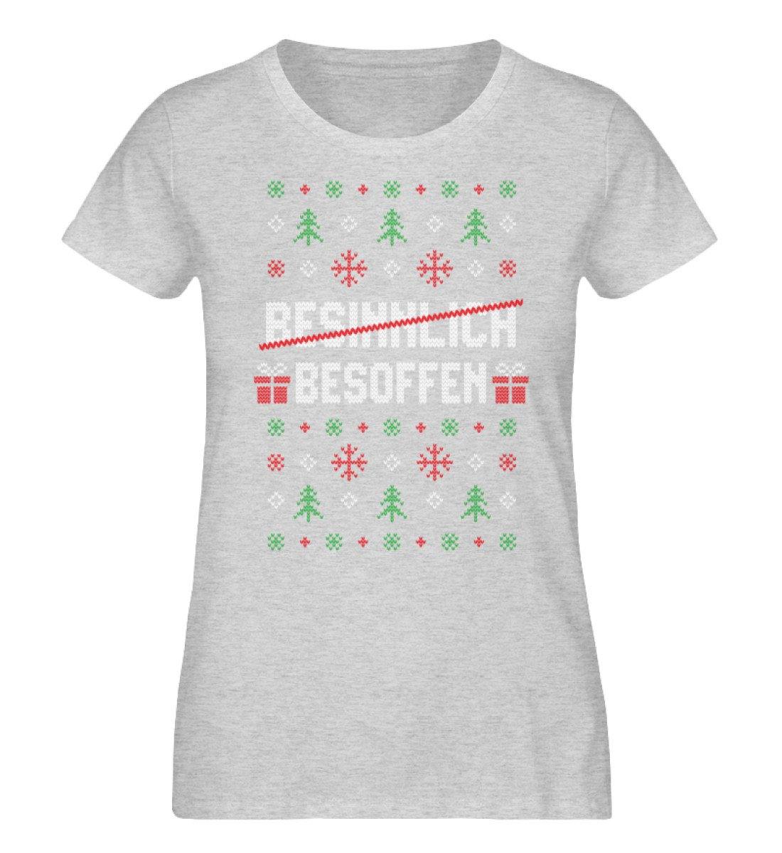 Besinnlich - Besoffen - Words on Shirts - Damen Organic Melange Shirt