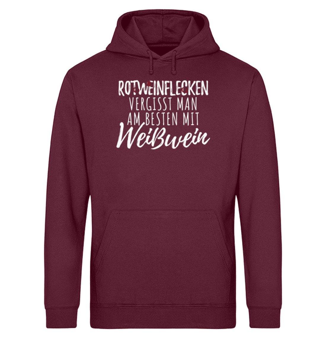 Rotweinflecken vergisst man mit Weißwein - Unisex Organic Hoodie