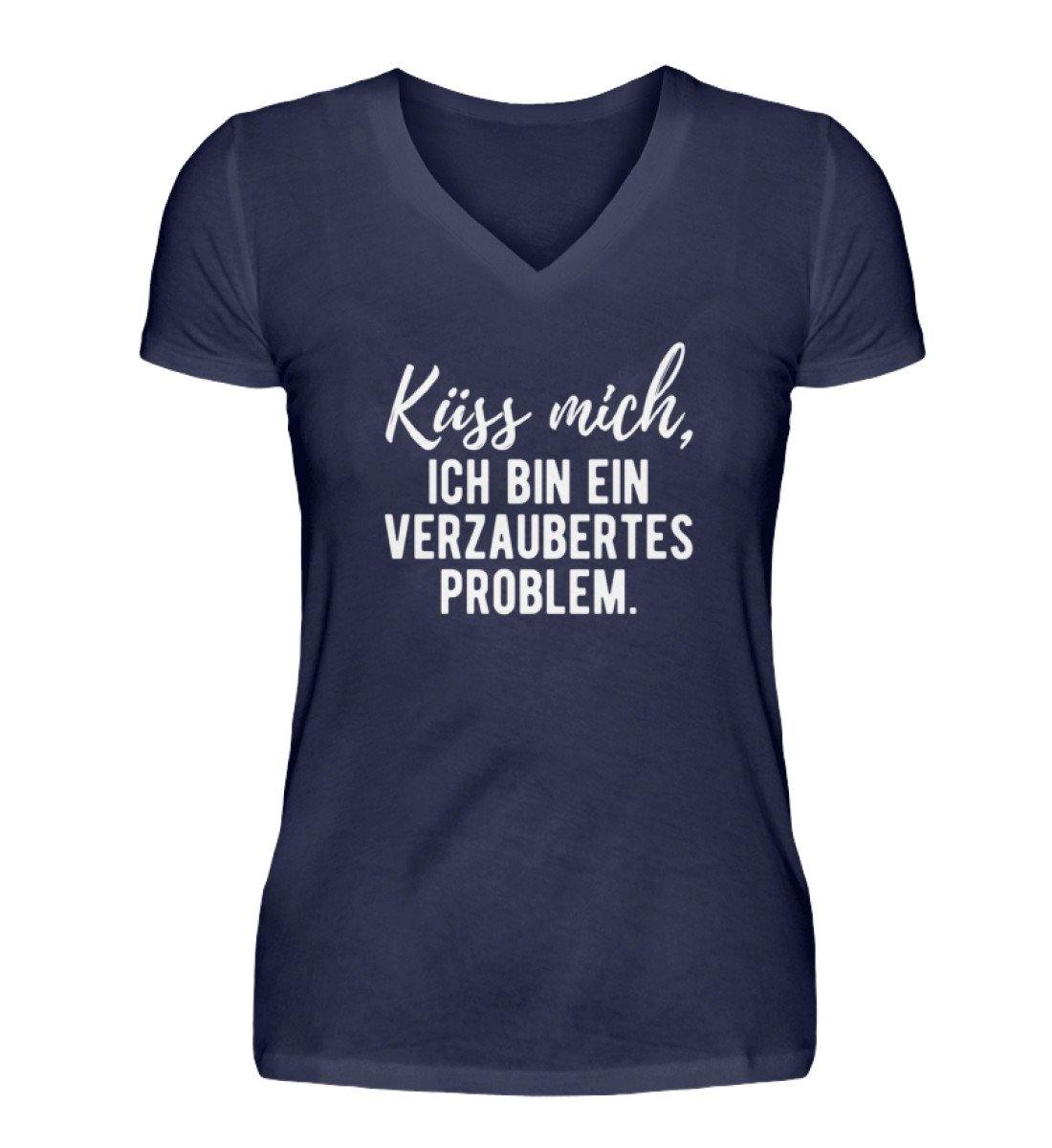 Küss mich - verzaubertes Problem - V-Neck Damenshirt