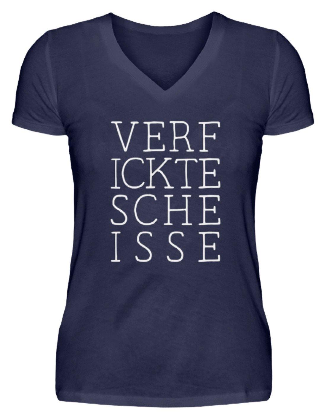 Verf ickte sche isse - Words on Shirts - V-Neck Damenshirt
