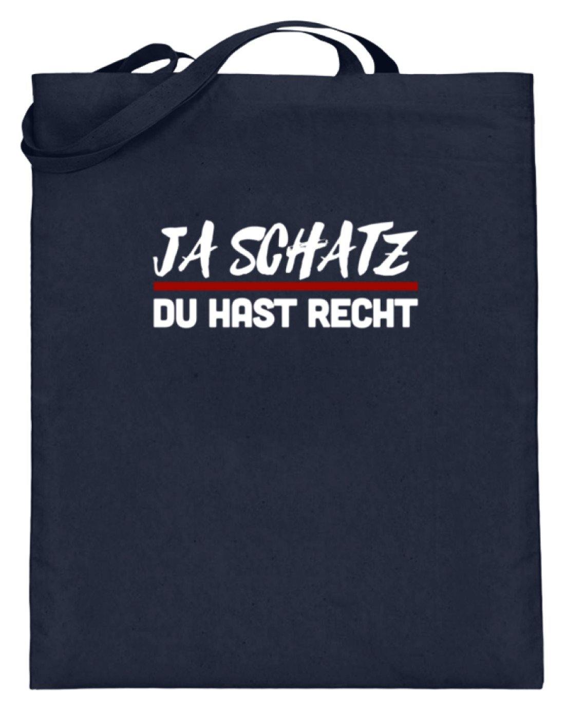 Ja Schatz Du Hast Recht Words on Shirts - Jutebeutel (mit langen Henkeln)