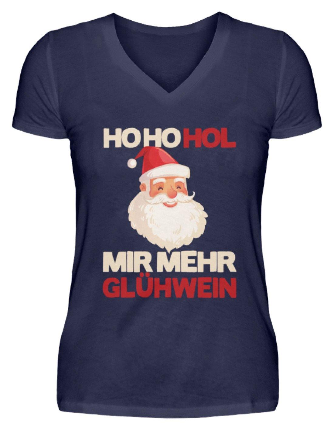 Ho Ho Hol mir Glühwein - Words on Shirt - V-Neck Damenshirt