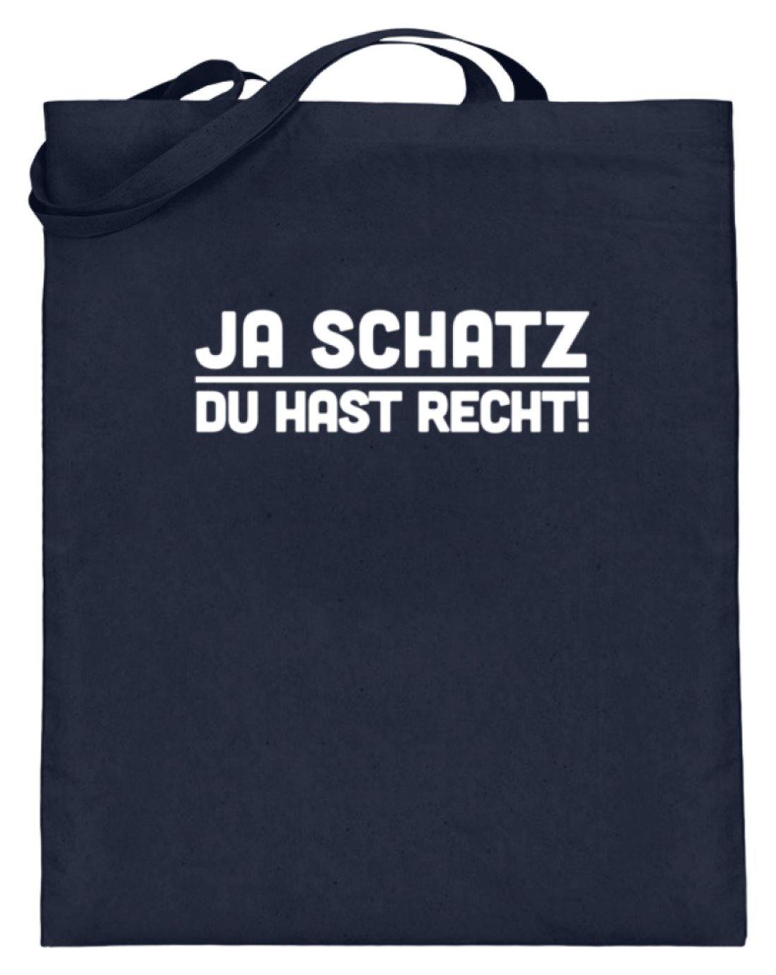 Ja Schatz Du Hast Recht Words on Shirts - Jutebeutel (mit langen Henkeln)