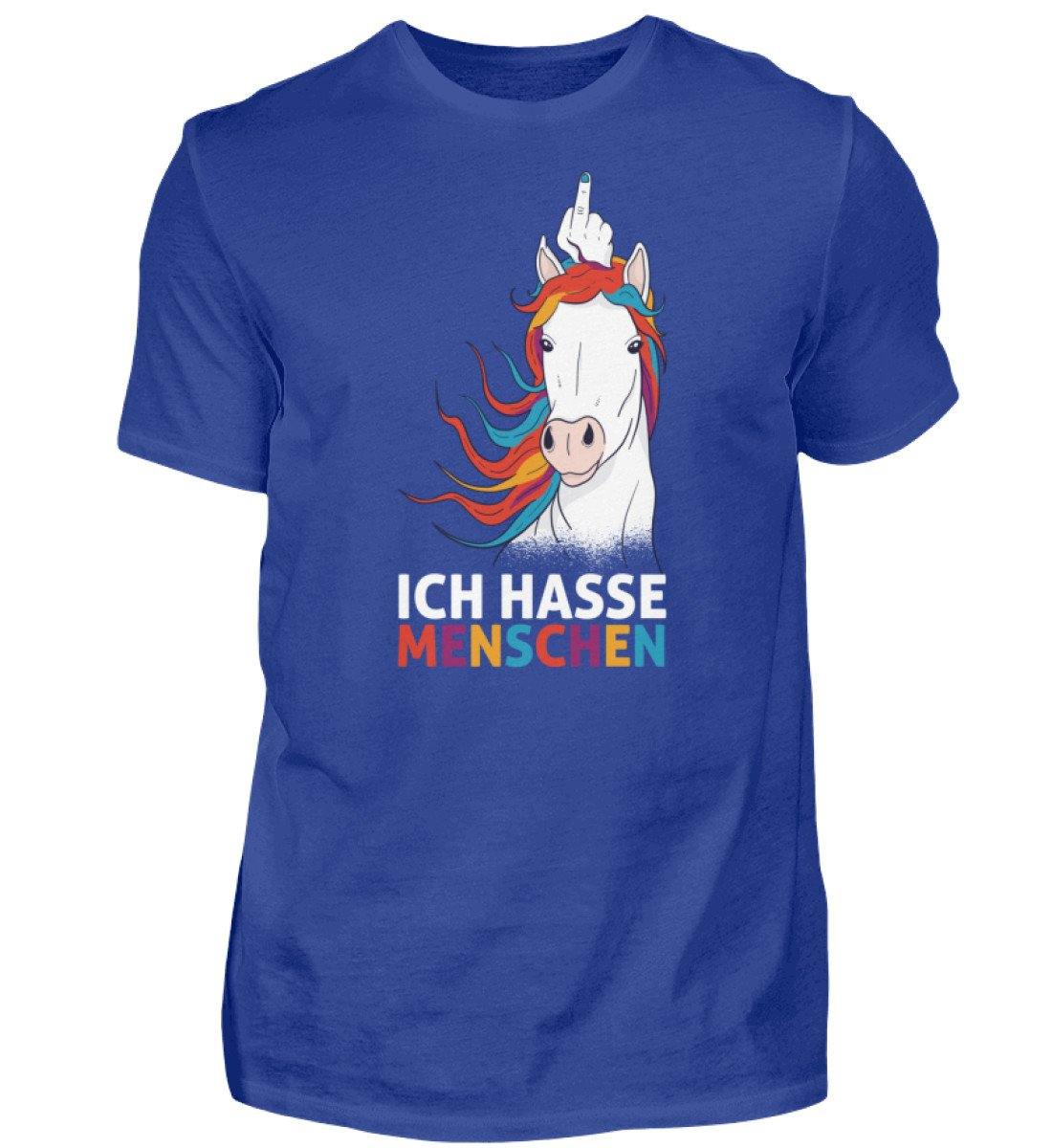 Einhorn hasse Menschen Words on Shirts - Herren Premiumshirt