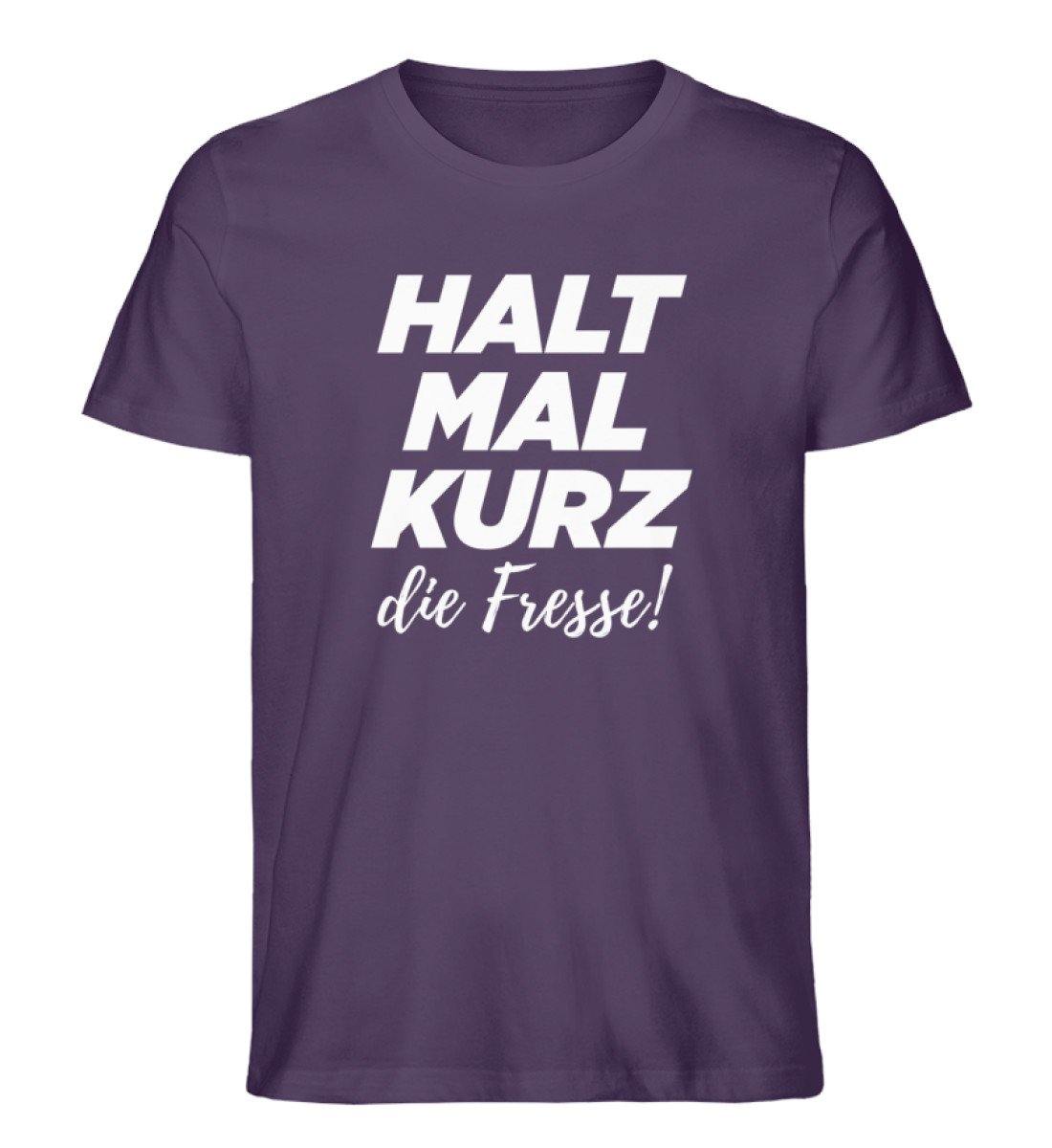 Halt mal kurz Fresse Words on Shirts PR - Herren Premium Organic Shirt