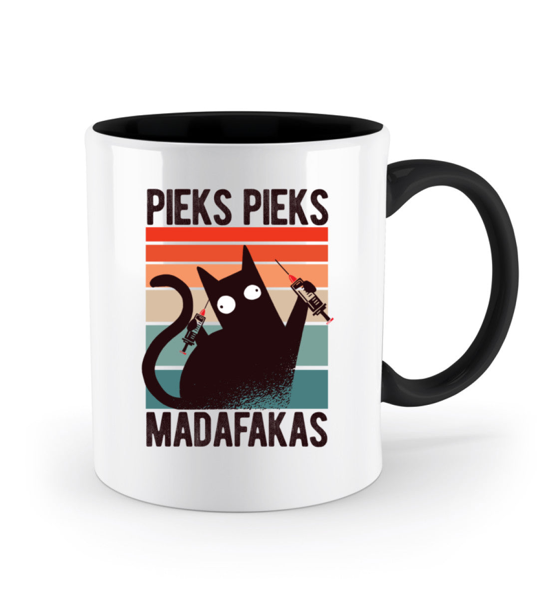 Pieks Pieks Madafakas - Zweifarbige Tasse