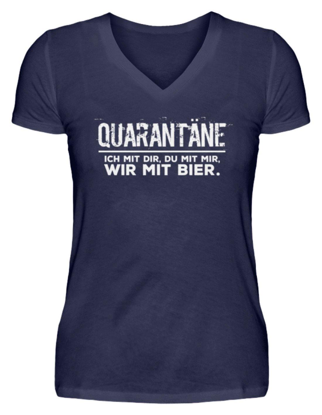 QUARANTÄNE MIT DIR - MIT MIR- MIT BIER - V-Neck Damenshirt