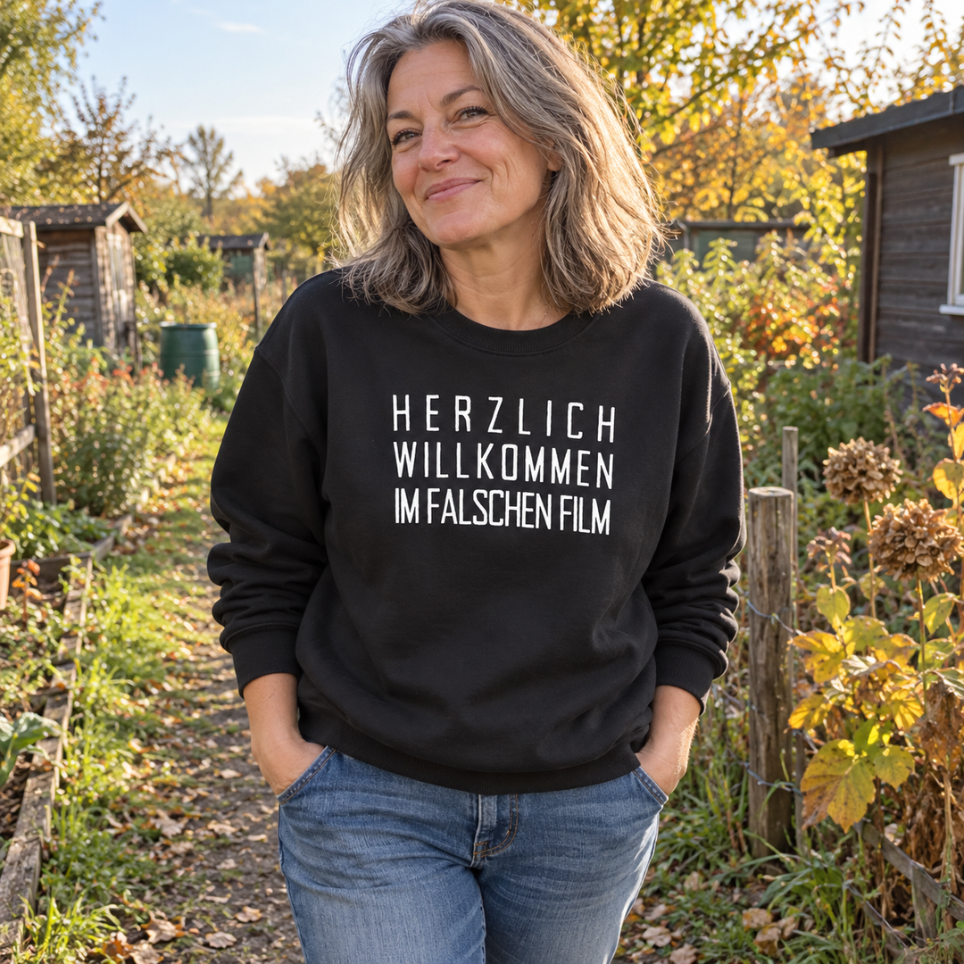 Herzlich willkommen im falschen Film – Unisex-Sweatshirt