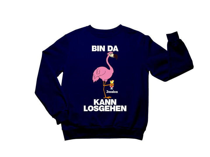 PARTY NAME/WUNSCHNAME | BIN DA KANN LOSGEHEN | FLAMINGO SHIRT MIT DEINEM NAMEN & DEINEM GETRÄNK| PARTY T-SHIRT INDIVIDUALISIERBAR/PERSONALISIERBAR - SH