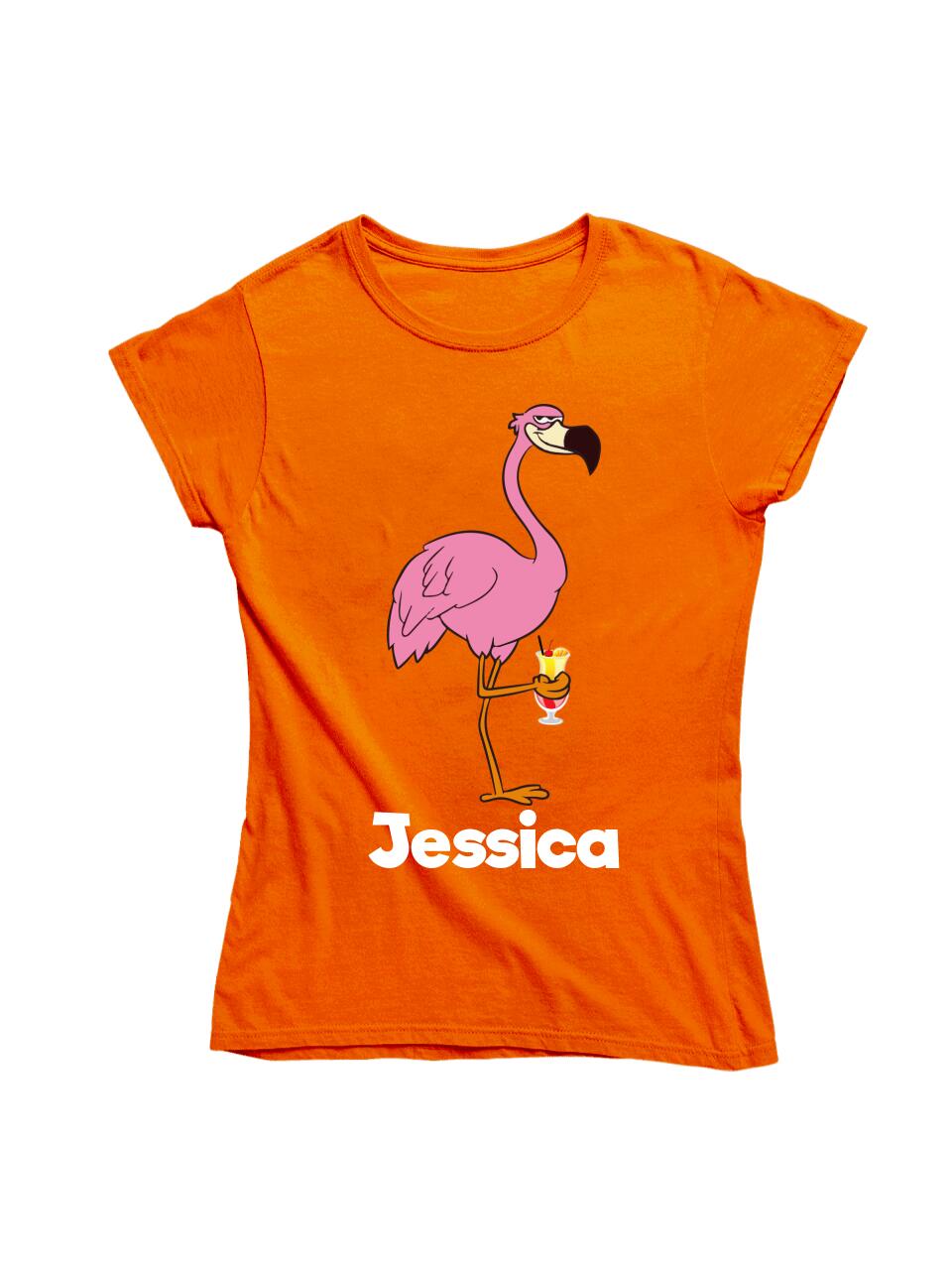 PARTY NAME/WUNSCHNAME | FLAMINGO SHIRT MIT DEINEM NAMEN & DEINEM GETRÄNK| PARTY T-SHIRT INDIVIDUALISIERBAR/PERSONALISIERBAR - SH